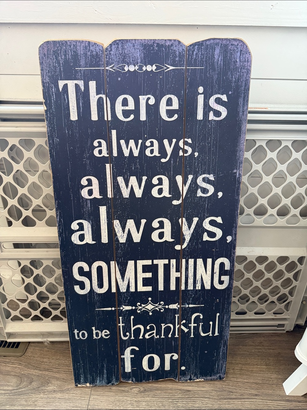 Home Accents Navy Blue 'Always Something to Be Thankful For' Wall Plaque